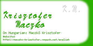 krisztofer maczko business card